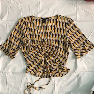 Patterned Ruched Top